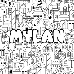 Coloración del nombre MYLAN - decorado ciudad