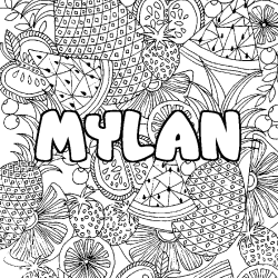 Coloración del nombre MYLAN - decorado mandala de frutas