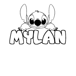 Coloración del nombre MYLAN - decorado Stitch