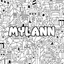 Coloración del nombre MYLANN - decorado ciudad