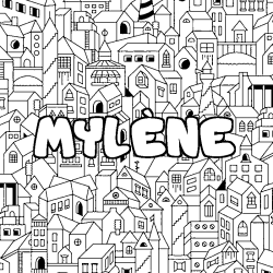 Coloración del nombre MYLÈNE - decorado ciudad