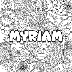 Coloración del nombre MYRIAM - decorado mandala de frutas