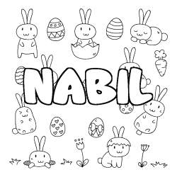 Coloración del nombre NABIL - decorado Pascua