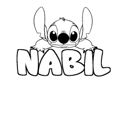 Coloración del nombre NABIL - decorado Stitch