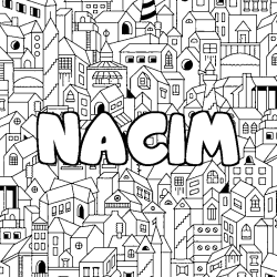 Coloración del nombre NACIM - decorado ciudad