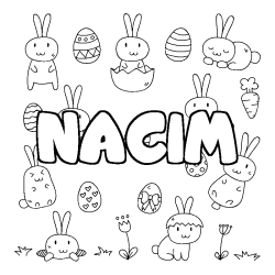 Coloración del nombre NACIM - decorado Pascua