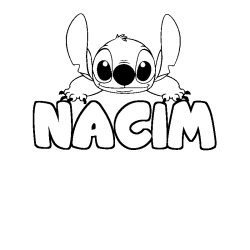 Coloración del nombre NACIM - decorado Stitch