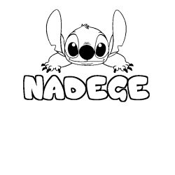 Coloración del nombre NADEGE - decorado Stitch