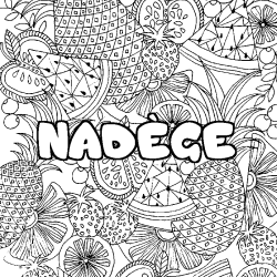 Coloración del nombre NADÈGE - decorado mandala de frutas