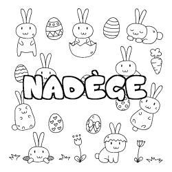 Coloración del nombre NADÈGE - decorado Pascua