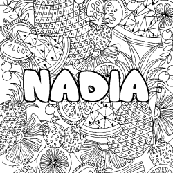 Dibujo para colorear NADIA - decorado mandala de frutas