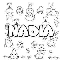 Dibujo para colorear NADIA - decorado Pascua