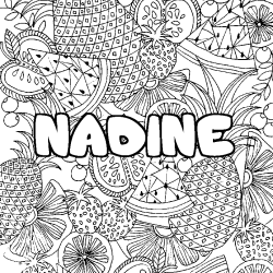 Coloración del nombre NADINE - decorado mandala de frutas