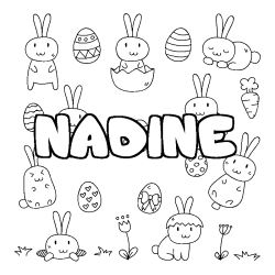 Coloración del nombre NADINE - decorado Pascua