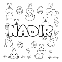 Coloración del nombre NADIR - decorado Pascua