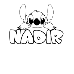 Coloración del nombre NADIR - decorado Stitch