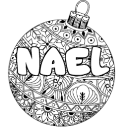 Coloración del nombre NAEL - decorado bola de Navidad