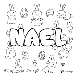 Coloración del nombre NAEL - decorado Pascua