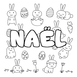 Coloración del nombre NAËL - decorado Pascua