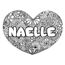 Dibujo para colorear NAELLE - decorado mandala de coraz&oacute;n