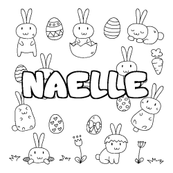 Coloración del nombre NAELLE - decorado Pascua