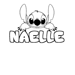 Coloración del nombre NAELLE - decorado Stitch