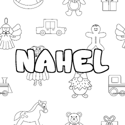 Coloración del nombre NAHEL - decorado juguetes