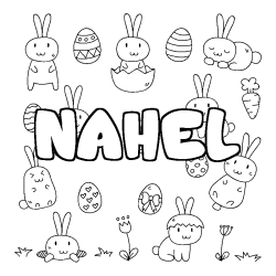 Coloración del nombre NAHEL - decorado Pascua