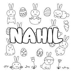 Coloración del nombre NAHIL - decorado Pascua