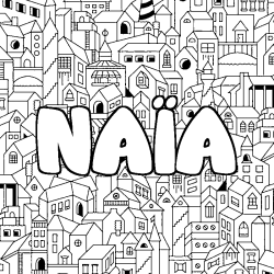 Coloración del nombre NAÏA - decorado ciudad