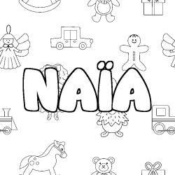 Dibujo para colorear NA&Iuml;A - decorado juguetes