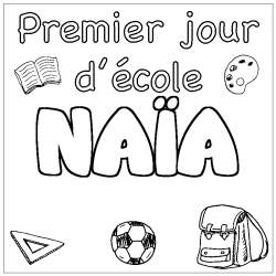 Coloración del nombre NAÏA - decorado primer día de escuela