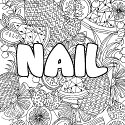 Coloración del nombre NAIL - decorado mandala de frutas