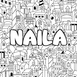 Dibujo para colorear NAILA - decorado ciudad