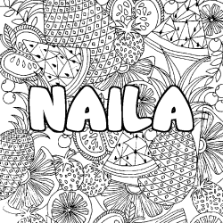 Dibujo para colorear NAILA - decorado mandala de frutas