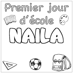 Coloración del nombre NAILA - decorado primer día de escuela