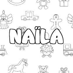 Dibujo para colorear NA&Iuml;LA - decorado juguetes