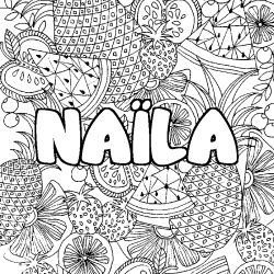 Dibujo para colorear NA&Iuml;LA - decorado mandala de frutas