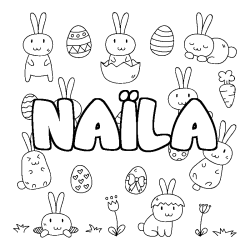 Dibujo para colorear NA&Iuml;LA - decorado Pascua