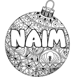 Coloración del nombre NAIM - decorado bola de Navidad