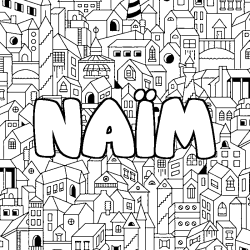 Coloración del nombre NAÏM - decorado ciudad