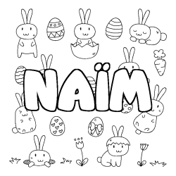 Coloración del nombre NAÏM - decorado Pascua