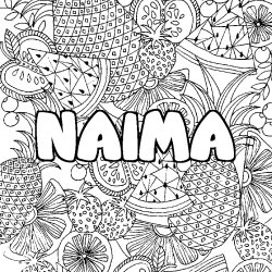 Dibujo para colorear NAIMA - decorado mandala de frutas