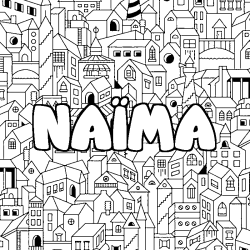 Dibujo para colorear NA&Iuml;MA - decorado ciudad