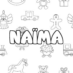 Coloración del nombre NAÏMA - decorado juguetes