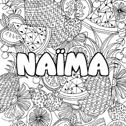 Dibujo para colorear NA&Iuml;MA - decorado mandala de frutas