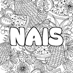 Dibujo para colorear NAIS - decorado mandala de frutas