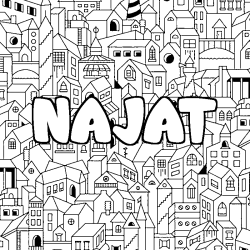 Dibujo para colorear NAJAT - decorado ciudad