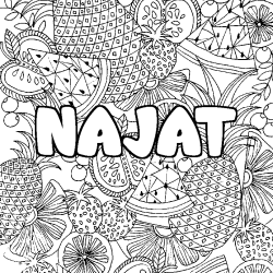 Dibujo para colorear NAJAT - decorado mandala de frutas