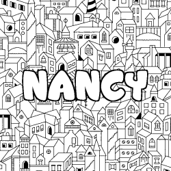 Coloración del nombre NANCY - decorado ciudad